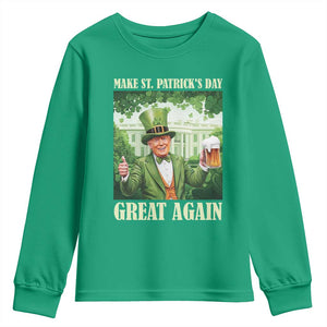 Funny Trump Make St. Patrick's Great Again Youth Sweatshirt Shamrock Daddy's Home TS09 Irish Green Print Your Wear