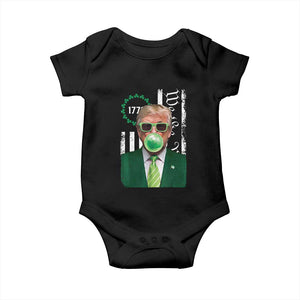 Funny Trump St. Patrick's Day Baby Onesie Trump Green Bubble Gum Anerica Flag TS09 Black Print Your Wear