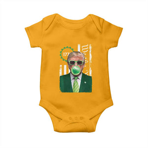 Funny Trump St. Patrick's Day Baby Onesie Trump Green Bubble Gum Anerica Flag TS09 Gold Print Your Wear