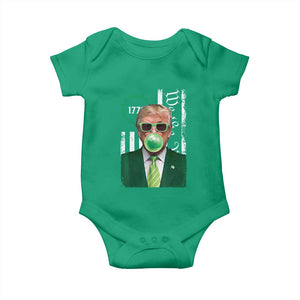 Funny Trump St. Patrick's Day Baby Onesie Trump Green Bubble Gum Anerica Flag TS09 Irish Green Print Your Wear