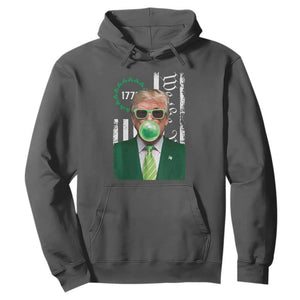 Funny Trump St. Patrick's Day Hoodie Trump Green Bubble Gum Anerica Flag TS09 Dark Heather Print Your Wear