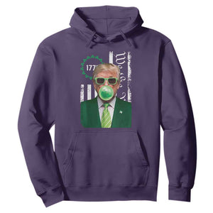 Funny Trump St. Patrick's Day Hoodie Trump Green Bubble Gum Anerica Flag TS09 Purple Print Your Wear