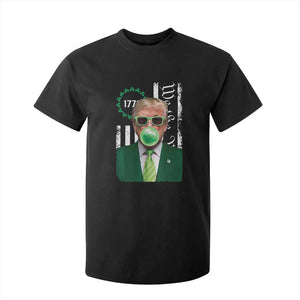 Funny Trump St. Patrick's Day T Shirt For Kid Trump Green Bubble Gum Anerica Flag TS09 Black Print Your Wear