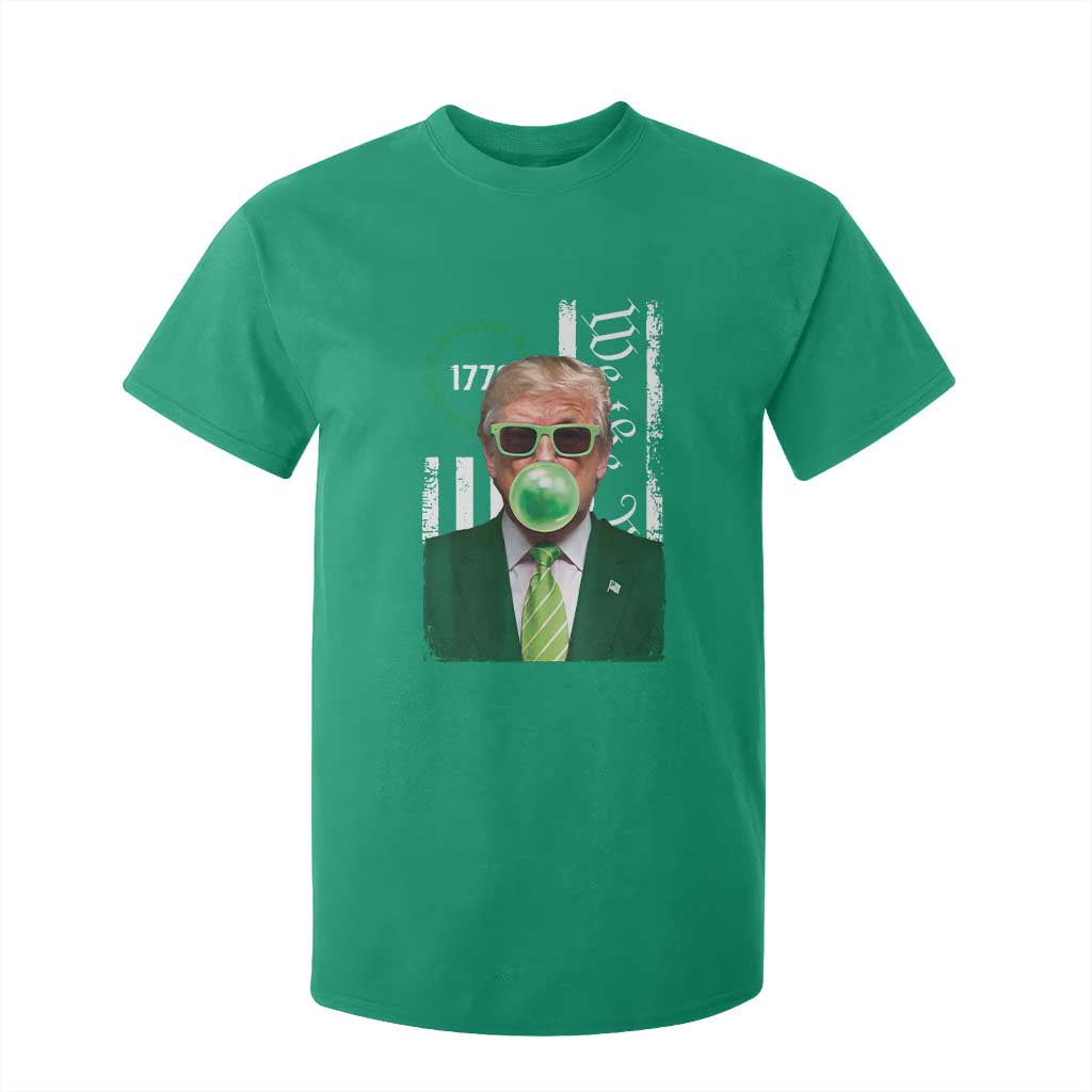 Funny Trump St. Patrick's Day T Shirt For Kid Trump Green Bubble Gum Anerica Flag TS09 Irish Green Print Your Wear