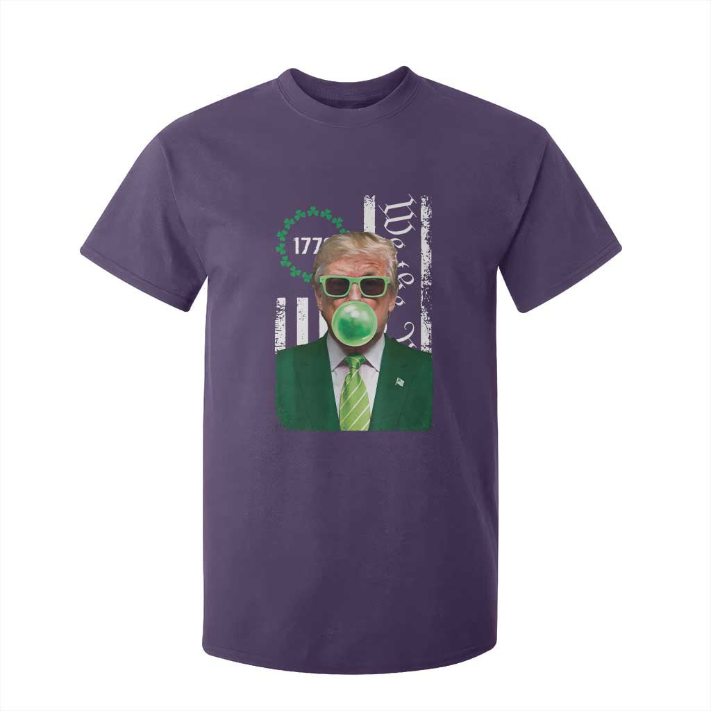 Funny Trump St. Patrick's Day T Shirt For Kid Trump Green Bubble Gum Anerica Flag TS09 Purple Print Your Wear