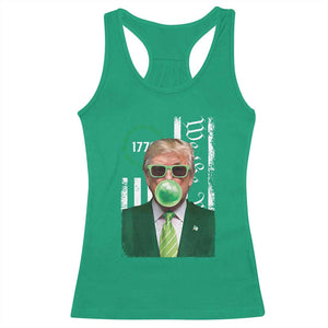 Funny Trump St. Patrick's Day Racerback Tank Top Trump Green Bubble Gum Anerica Flag TS09 Irish Green Print Your Wear