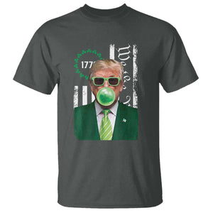 Funny Trump St. Patrick's Day T Shirt Trump Green Bubble Gum Anerica Flag TS09 Dark Heather Print Your Wear