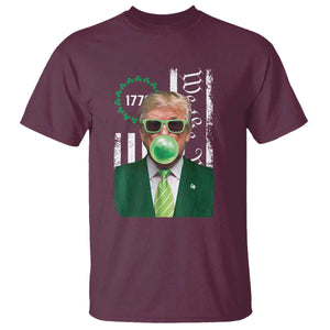Funny Trump St. Patrick's Day T Shirt Trump Green Bubble Gum Anerica Flag TS09 Maroon Print Your Wear