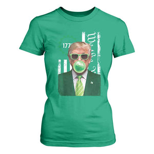 Funny Trump St. Patrick's Day T Shirt For Women Trump Green Bubble Gum Anerica Flag TS09 Irish Green Print Your Wear