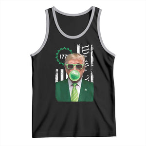 Funny Trump St. Patrick's Day Tank Top Trump Green Bubble Gum Anerica Flag TS09 Black Athletic Heather Print Your Wear