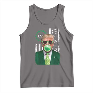 Funny Trump St. Patrick's Day Tank Top Trump Green Bubble Gum Anerica Flag TS09 Deep Heather Print Your Wear