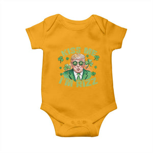 Funny Trump St. Patrick's Day Baby Onesie Kiss Me I'm Rizz TS09 Gold Print Your Wear