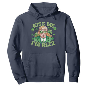 Funny Trump St. Patrick's Day Hoodie Kiss Me I'm Rizz TS09 Navy Print Your Wear