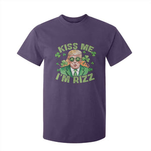 Funny Trump St. Patrick's Day T Shirt For Kid Kiss Me I'm Rizz TS09 Purple Print Your Wear