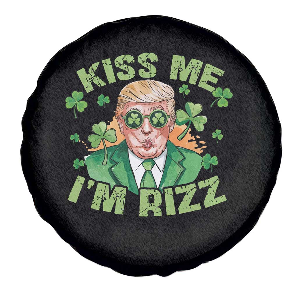 Funny Trump St. Patrick's Day Spare Tire Cover Kiss Me I'm Rizz TS09 Print Your Wear