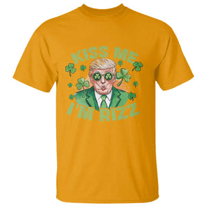 Funny Trump St. Patrick's Day T Shirt Kiss Me I'm Rizz TS09 Gold Print Your Wear