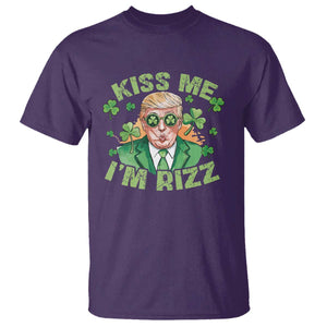 Funny Trump St. Patrick's Day T Shirt Kiss Me I'm Rizz TS09 Purple Print Your Wear