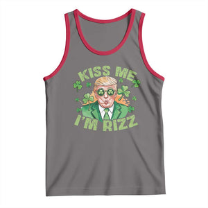 Funny Trump St. Patrick's Day Tank Top Kiss Me I'm Rizz TS09 Deep Heather Red Print Your Wear