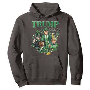 Funny Trump St. Patrick's Day Hoodie Shamrock Lucky President Trump TS09 Dark Chocolate Print Your Wear