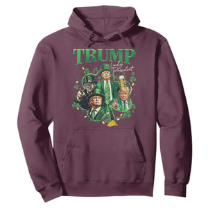 Funny Trump St. Patrick's Day Hoodie Shamrock Lucky President Trump TS09 Maroon Print Your Wear