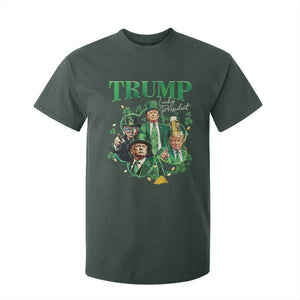 Funny Trump St. Patrick's Day T Shirt For Kid Shamrock Lucky President Trump TS09 Dark Forest Green Print Your Wear