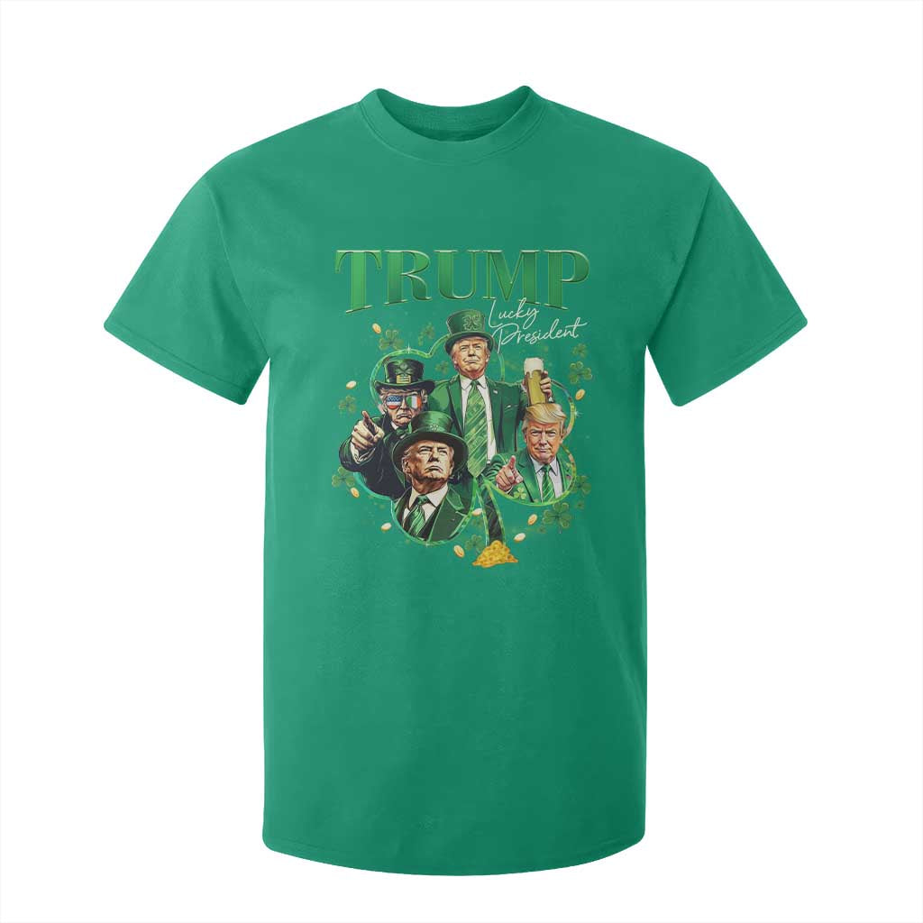 Funny Trump St. Patrick's Day T Shirt For Kid Shamrock Lucky President Trump TS09 Irish Green Print Your Wear