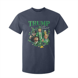 Funny Trump St. Patrick's Day T Shirt For Kid Shamrock Lucky President Trump TS09 Navy Print Your Wear