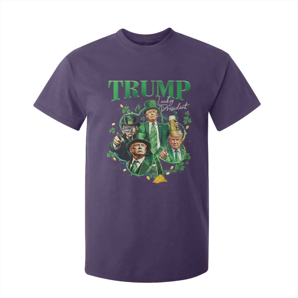 Funny Trump St. Patrick's Day T Shirt For Kid Shamrock Lucky President Trump TS09 Purple Print Your Wear