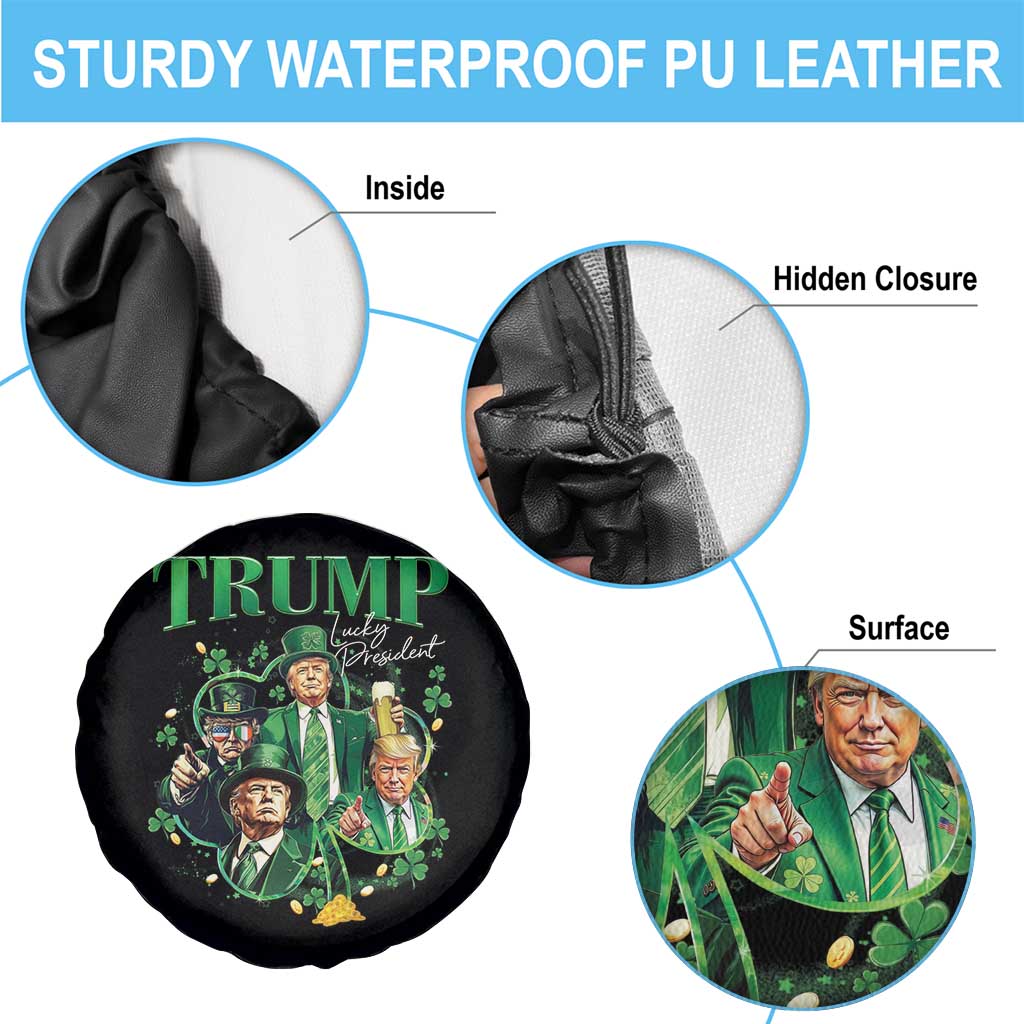 Funny Trump St. Patrick's Day Spare Tire Cover Shamrock Lucky President Trump TS09 Print Your Wear