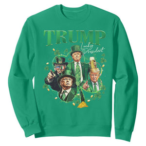 Funny Trump St. Patrick's Day Sweatshirt Shamrock Lucky President Trump TS09 Irish Green Print Your Wear