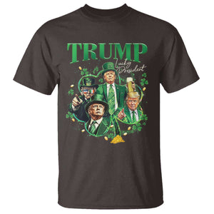 Funny Trump St. Patrick's Day T Shirt Shamrock Lucky President Trump TS09 Dark Chocolate Print Your Wear