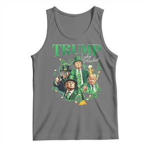 Funny Trump St. Patrick's Day Tank Top Shamrock Lucky President Trump TS09 Black Heather Print Your Wear