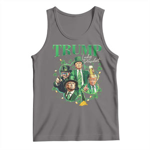 Funny Trump St. Patrick's Day Tank Top Shamrock Lucky President Trump TS09 Deep Heather Print Your Wear