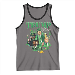 Funny Trump St. Patrick's Day Tank Top Shamrock Lucky President Trump TS09 Deep Heather Black Print Your Wear
