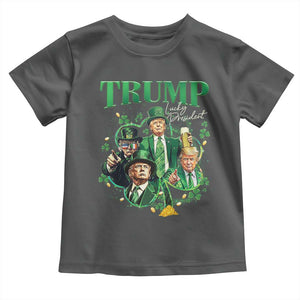 Funny Trump St. Patrick's Day Toddler T Shirt Shamrock Lucky President Trump TS09 Dark Heather Print Your Wear