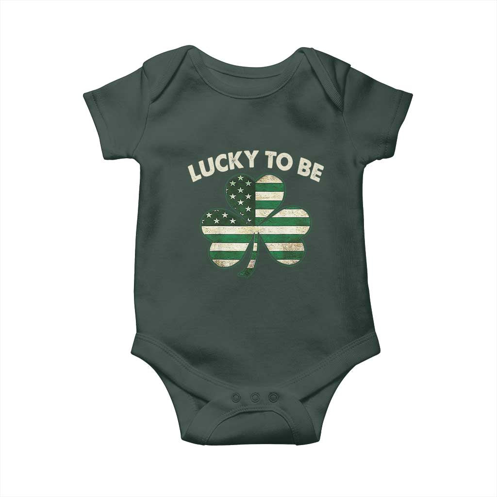 St. Patrick's Day Patriotic America Pride Baby Onesie Lucky To Be American TS09 Print Your Wear