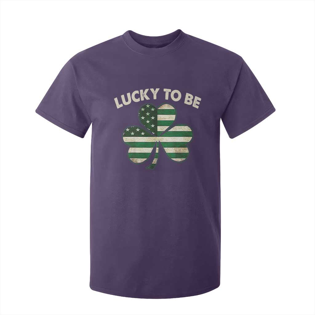 St. Patrick's Day Patriotic America Pride T Shirt For Kid Lucky To Be American TS09 Purple Print Your Wear