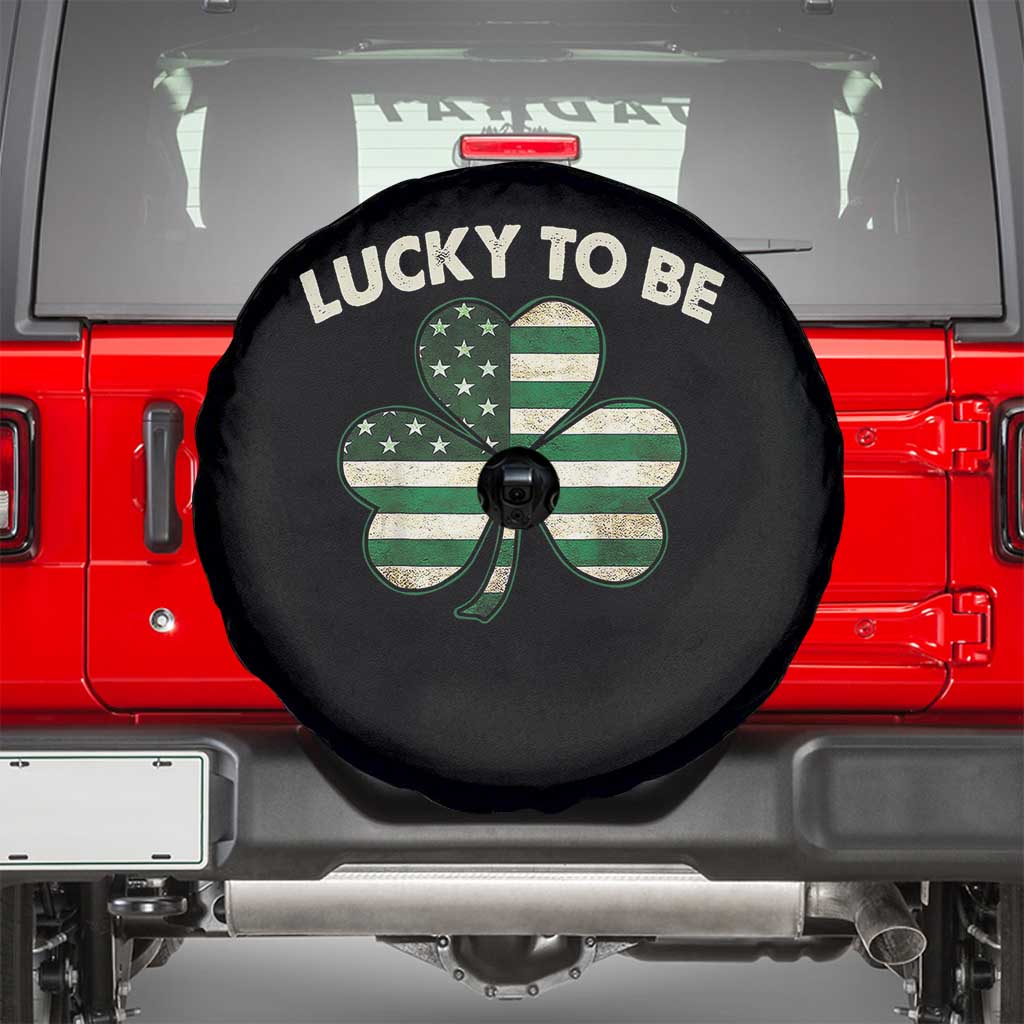 St. Patrick's Day Patriotic America Pride Spare Tire Cover Lucky To Be American TS09 Black Print Your Wear