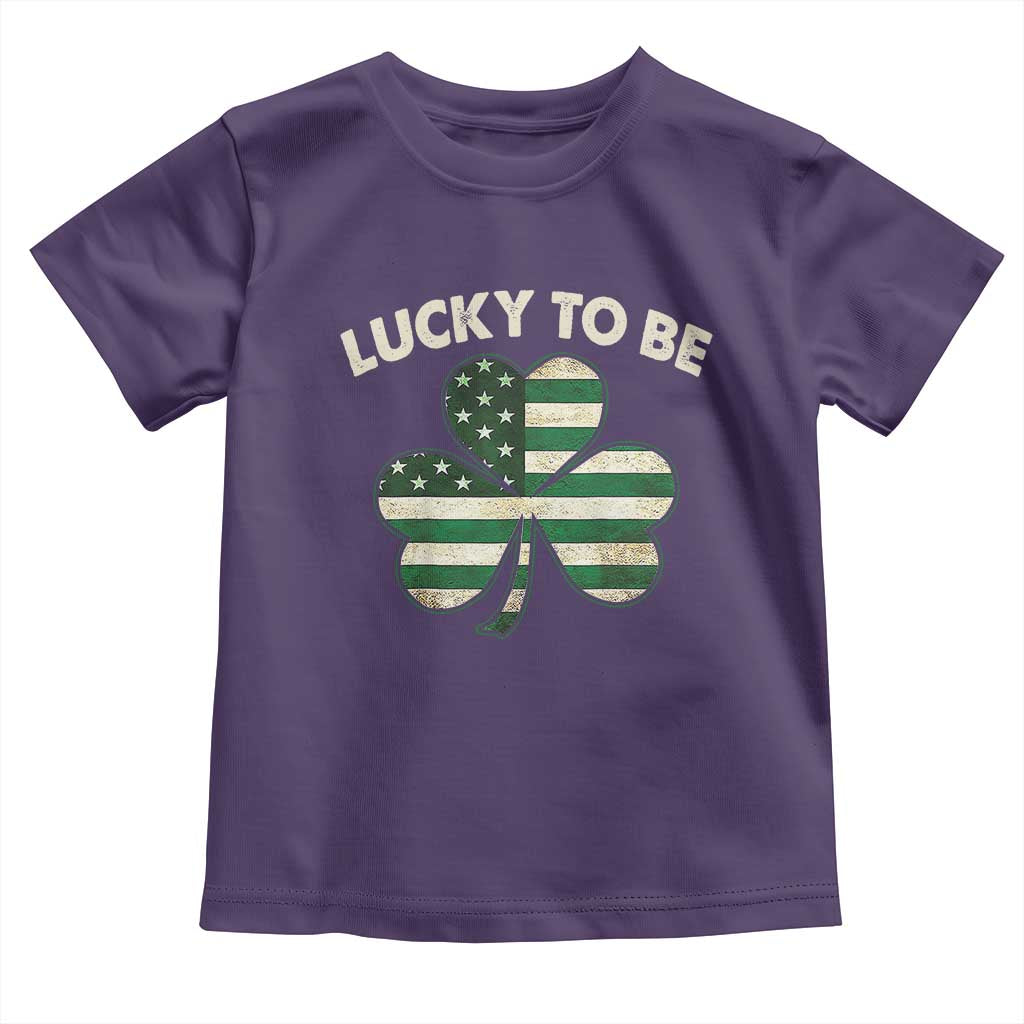 St. Patrick's Day Patriotic America Pride Toddler T Shirt Lucky To Be American TS09 Purple Print Your Wear