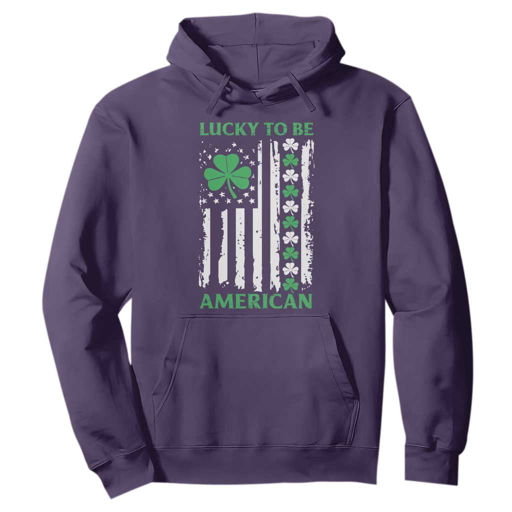 St. Patrick's Day Patriotic America Pride Hoodie Lucky To Be American Shamrock Flag TS09 Purple Print Your Wear