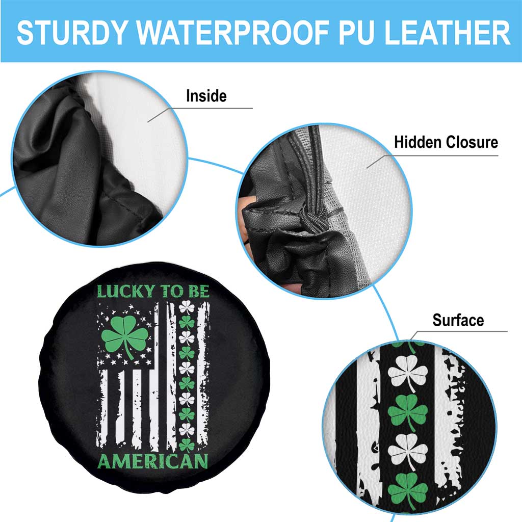 St. Patrick's Day Patriotic America Pride Spare Tire Cover Lucky To Be American Shamrock Flag TS09 Print Your Wear