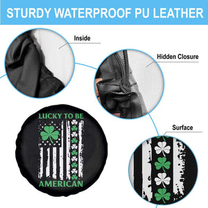 St. Patrick's Day Patriotic America Pride Spare Tire Cover Lucky To Be American Shamrock Flag TS09 Print Your Wear