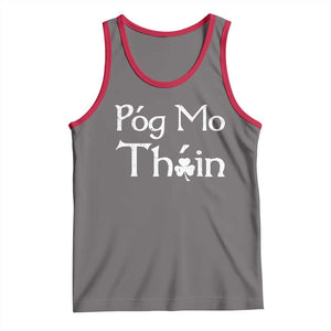 Funny St. Patrick's Day Tank Top Pog Mo Thoin Gaelic Saying Kiss My Ass TS09 Deep Heather Red Print Your Wear