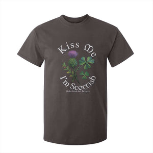 Funny St. Patrick's Day T Shirt For Kid Kiss Me I'm Scottish TS09 Dark Chocolate Print Your Wear