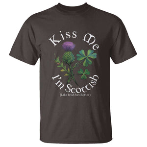 Funny St. Patrick's Day T Shirt Kiss Me I'm Scottish TS09 Dark Chocolate Print Your Wear