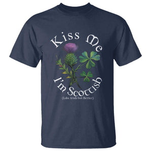 Funny St. Patrick's Day T Shirt Kiss Me I'm Scottish TS09 Navy Print Your Wear