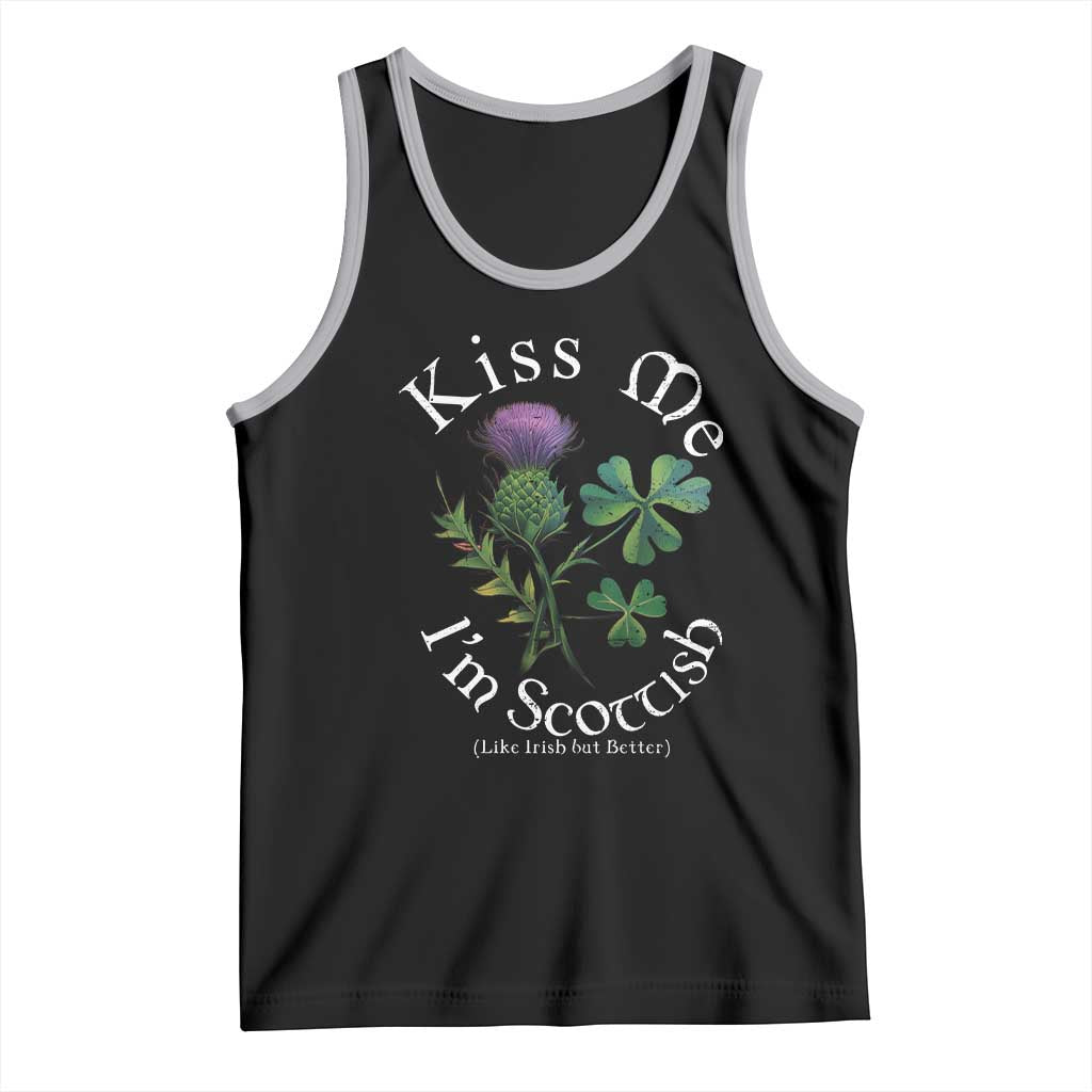 Funny St. Patrick's Day Tank Top Kiss Me I'm Scottish TS09 Black Athletic Heather Print Your Wear