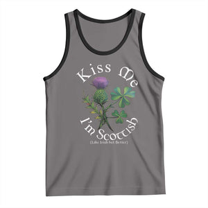 Funny St. Patrick's Day Tank Top Kiss Me I'm Scottish TS09 Deep Heather Black Print Your Wear