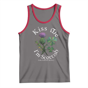 Funny St. Patrick's Day Tank Top Kiss Me I'm Scottish TS09 Deep Heather Red Print Your Wear