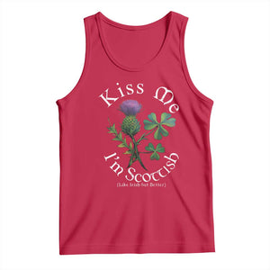 Funny St. Patrick's Day Tank Top Kiss Me I'm Scottish TS09 Red Print Your Wear